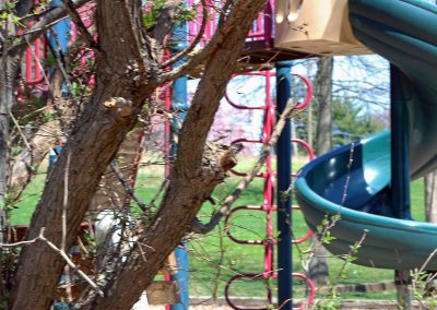 34. Playground through the trees at Playwicki Farm Park